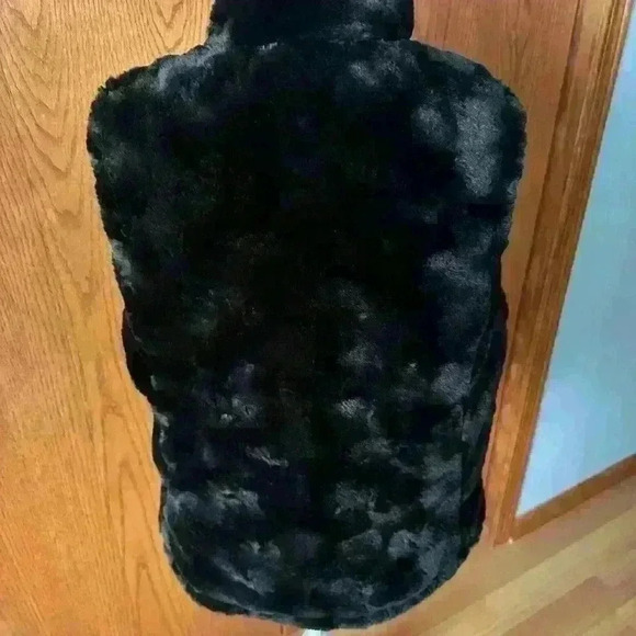 Nicole Miller Original Puffer Faux Fur Women’s Vest Black Medium Reversible - Picture 5 of 14